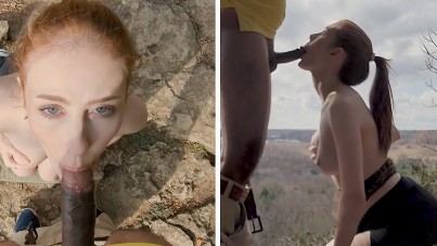 MrXES-Freeuse Redhead Caught Public Deepthroat & Outdoor Sex-HQPORNERO.COM